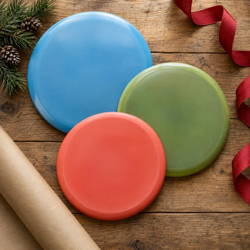 Representative photo-style image of performance disc golf disc set — generated, not a specific product