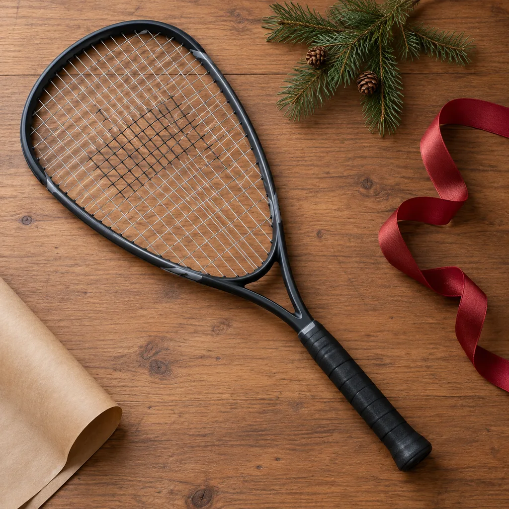 Representative photo-style image of performance racquetball racquet — generated, not a specific product