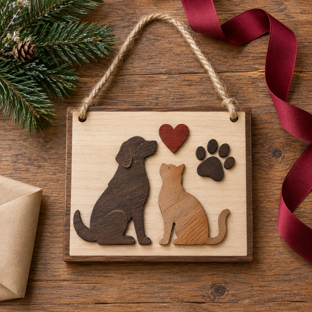 Representative photo-style image of pet lover's themed sign — generated, not a specific product