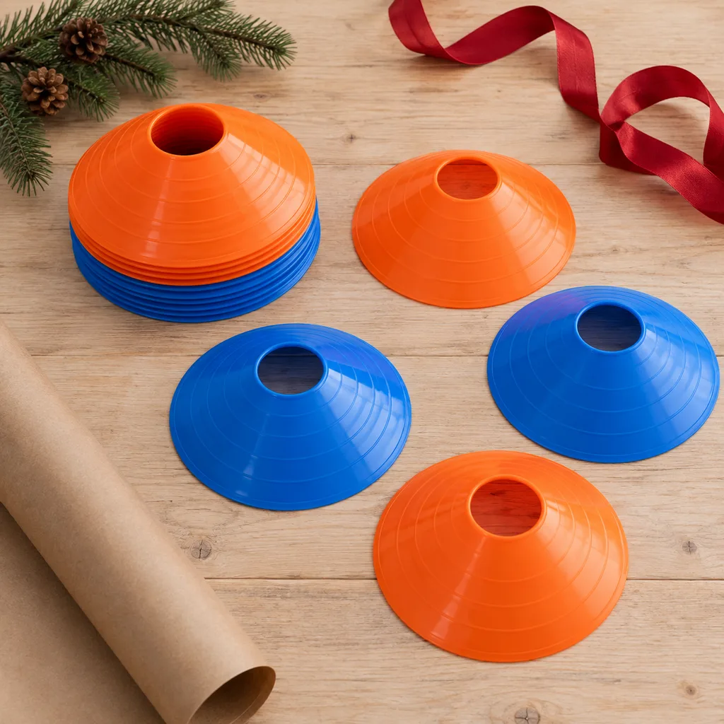 Representative photo-style image of pickleball training cones — generated, not a specific product