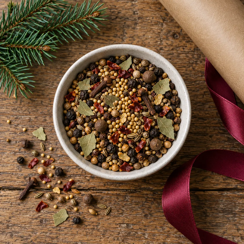 Representative photo-style image of pickling and brining spice blend — generated, not a specific product