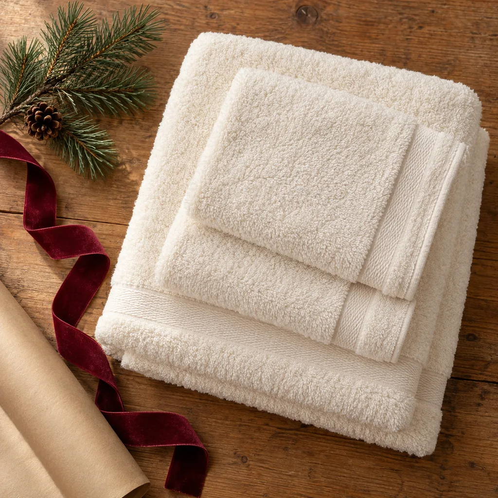 Representative photo-style image of plush bath towel set — generated, not a specific product