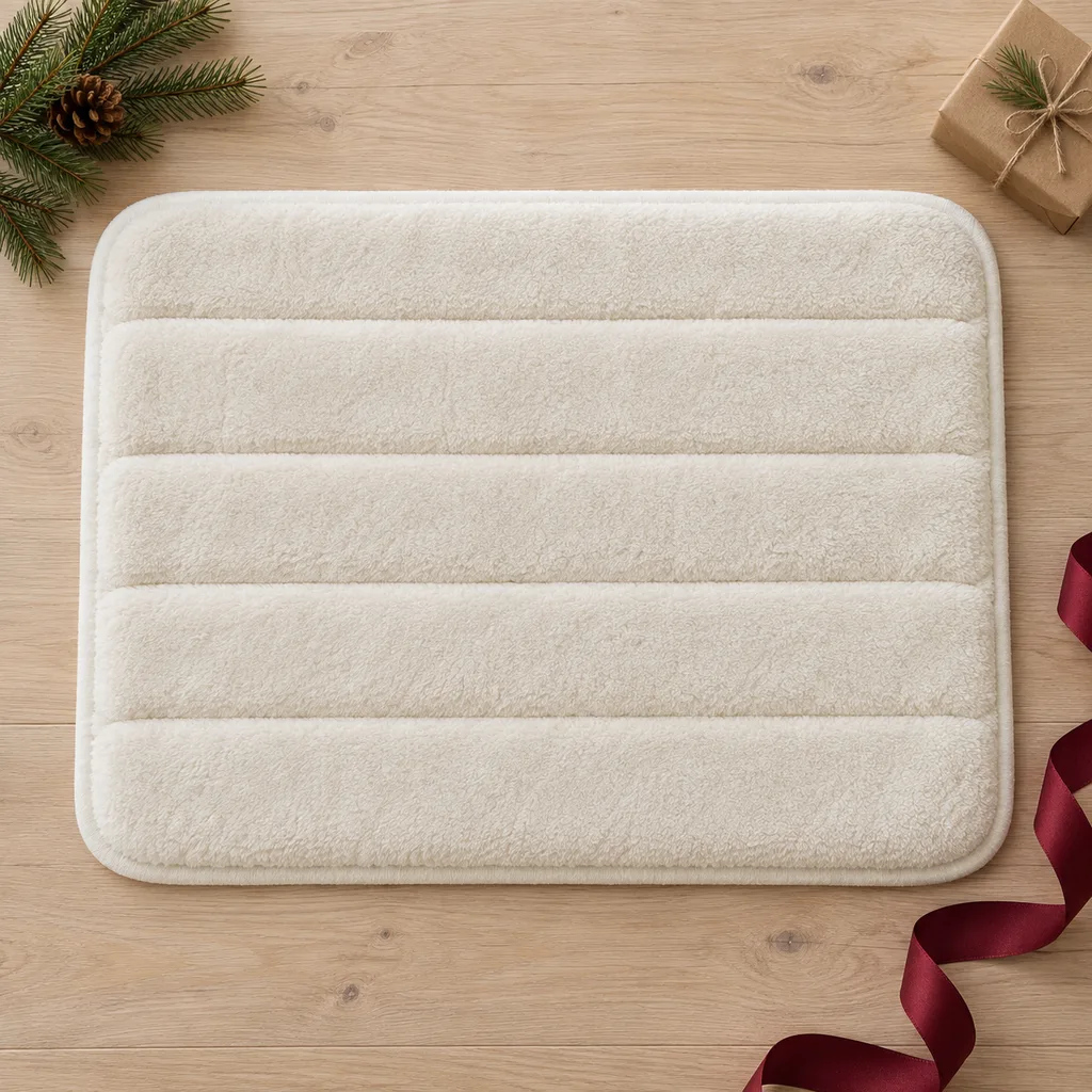 Representative photo-style image of plush memory foam bath mat — generated, not a specific product