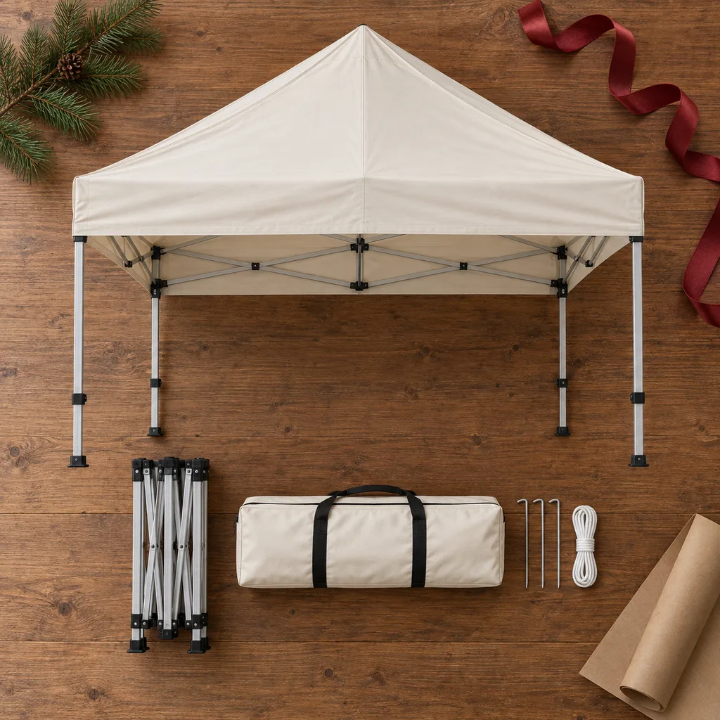 Representative photo-style image of pop-up event canopy — generated, not a specific product