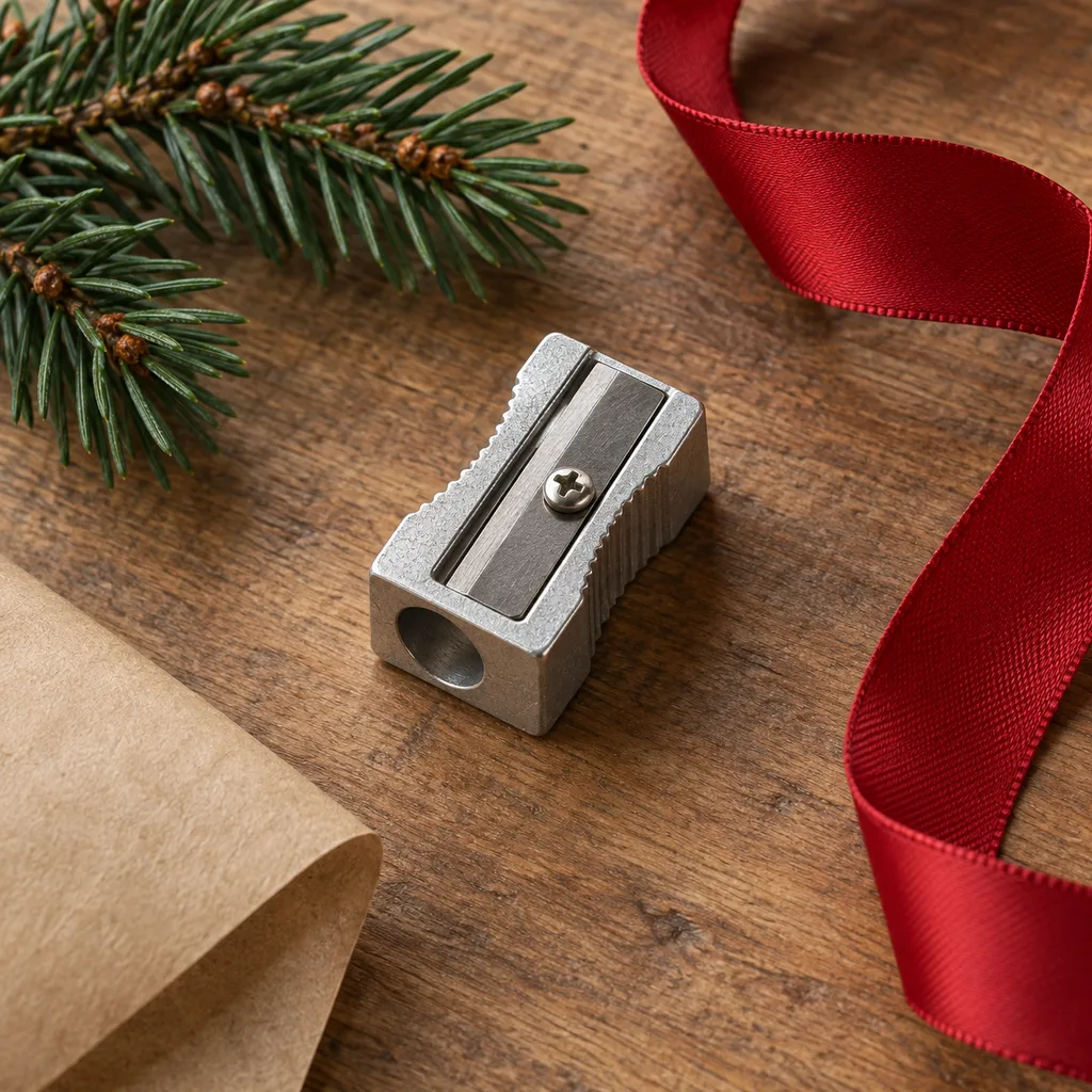 Representative photo-style image of portable pencil sharpener — generated, not a specific product