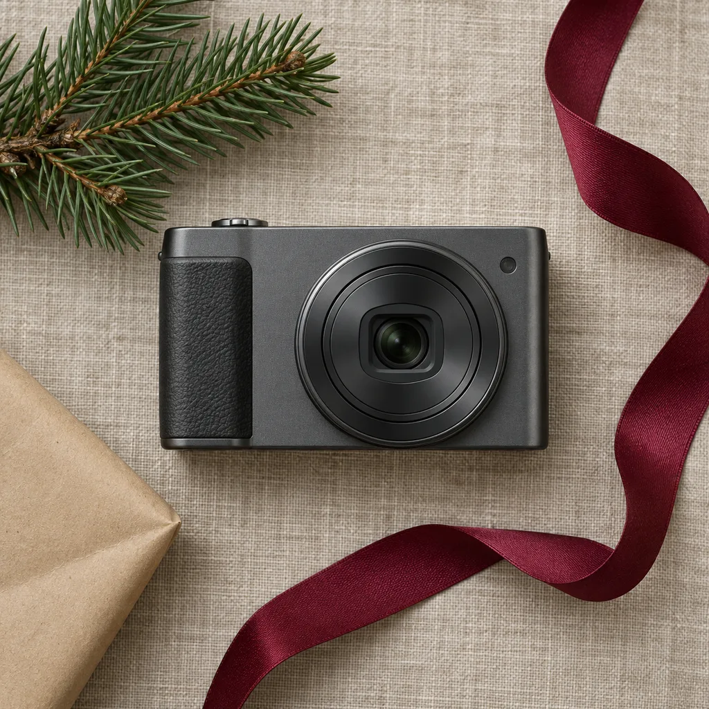 Representative photo-style image of compact digital camera — generated, not a specific product