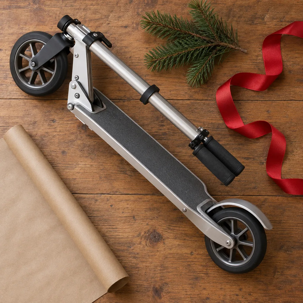 Representative photo-style image of portable folding scooter — generated, not a specific product