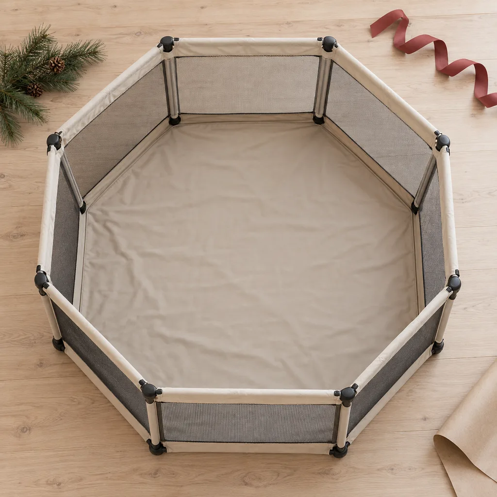 Representative photo-style image of portable pet playpen — generated, not a specific product