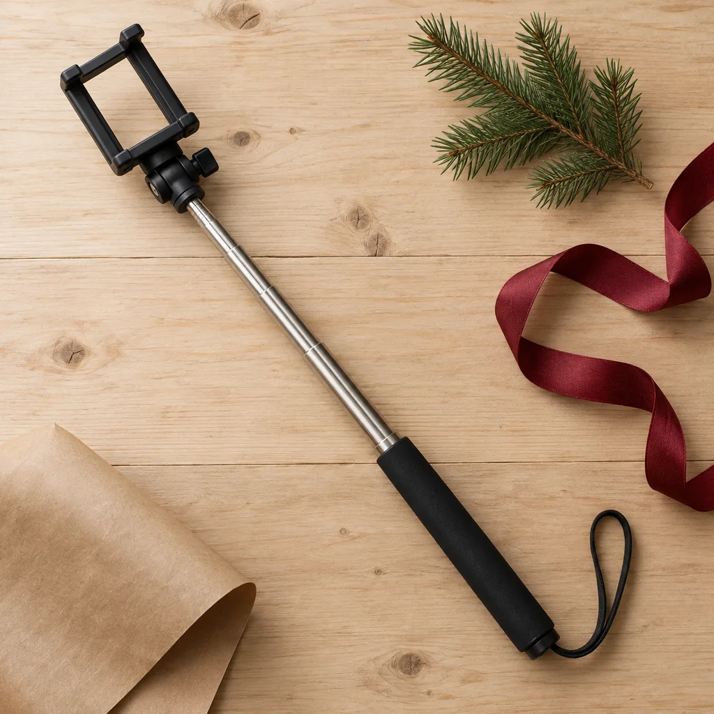 Representative photo-style image of portable phone monopod stick — generated, not a specific product