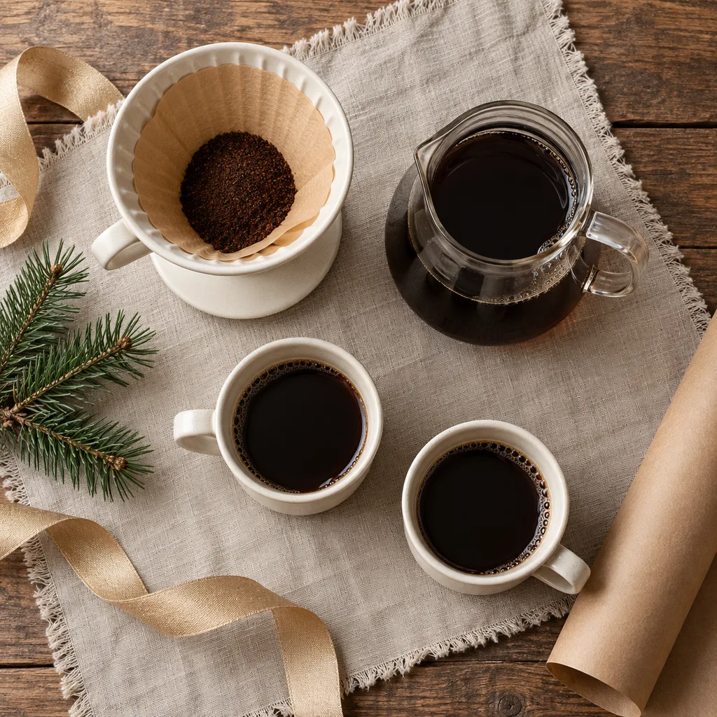 Representative photo-style image of pour over coffee brewer set — generated, not a specific product
