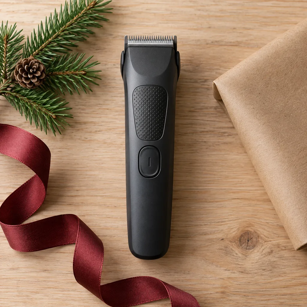 Representative photo-style image of precision beard and stubble trimmer — generated, not a specific product