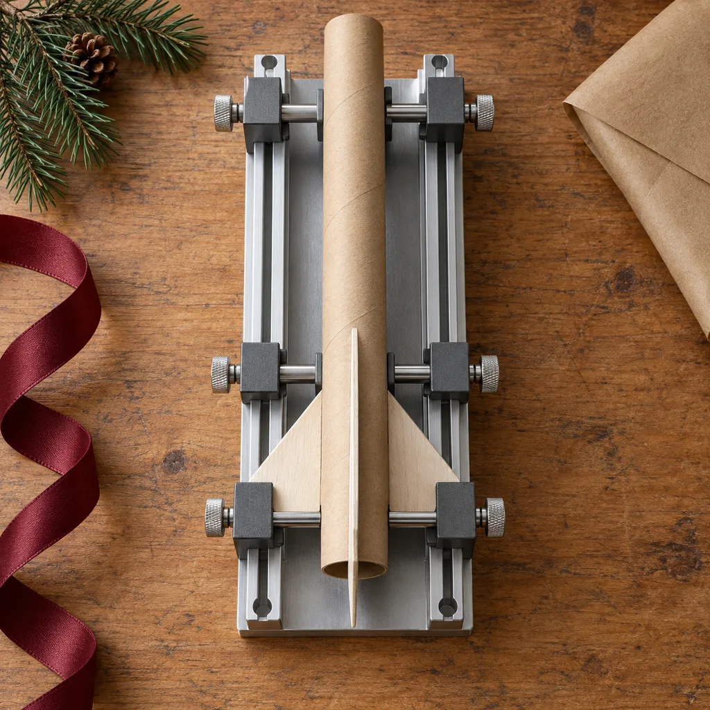 Representative photo-style image of precision fin alignment guide — generated, not a specific product