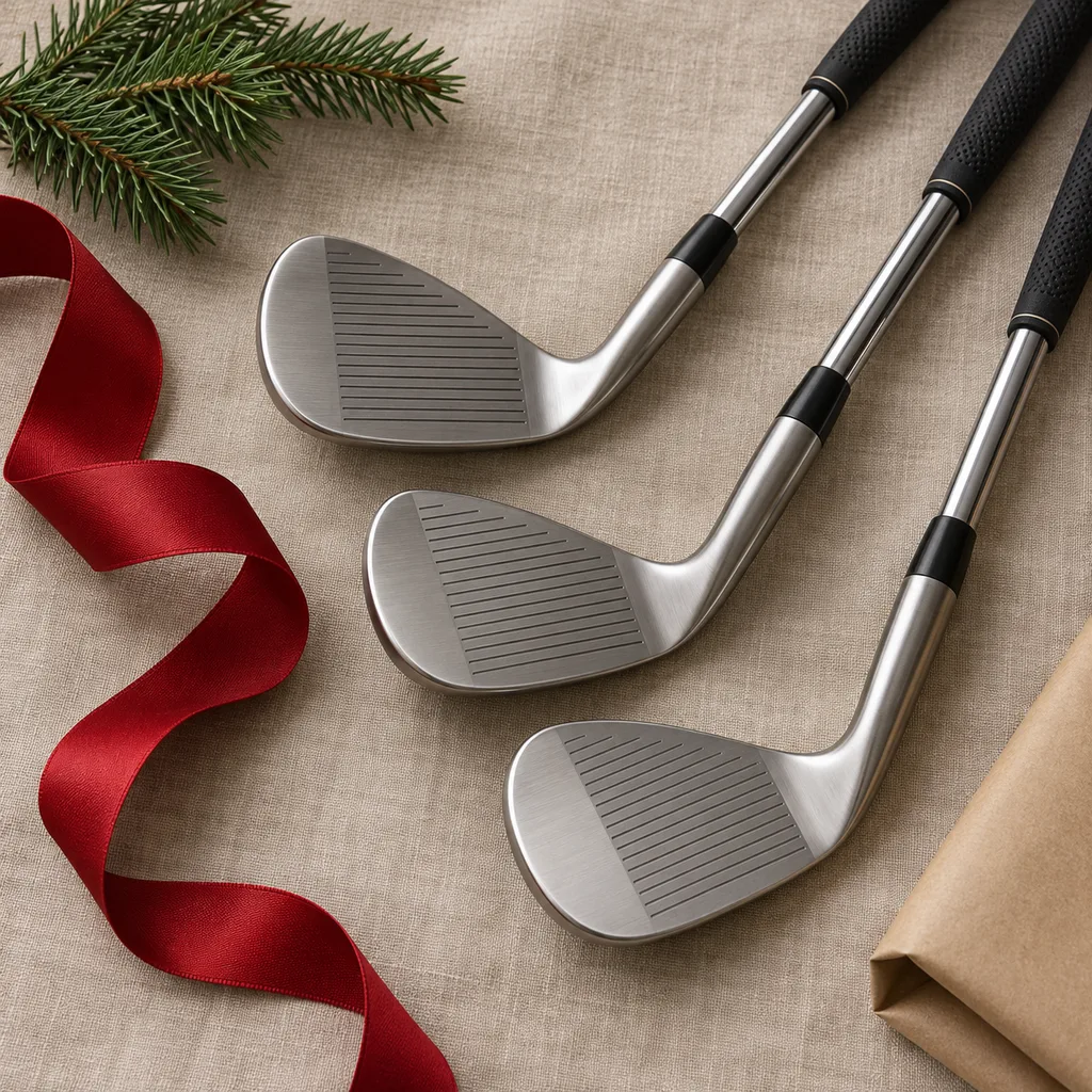 Representative photo-style image of precision golf wedge set — generated, not a specific product