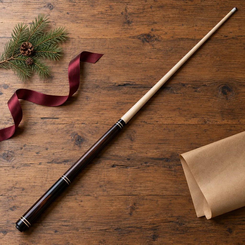 Representative photo-style image of premium billiard cue stick — generated, not a specific product