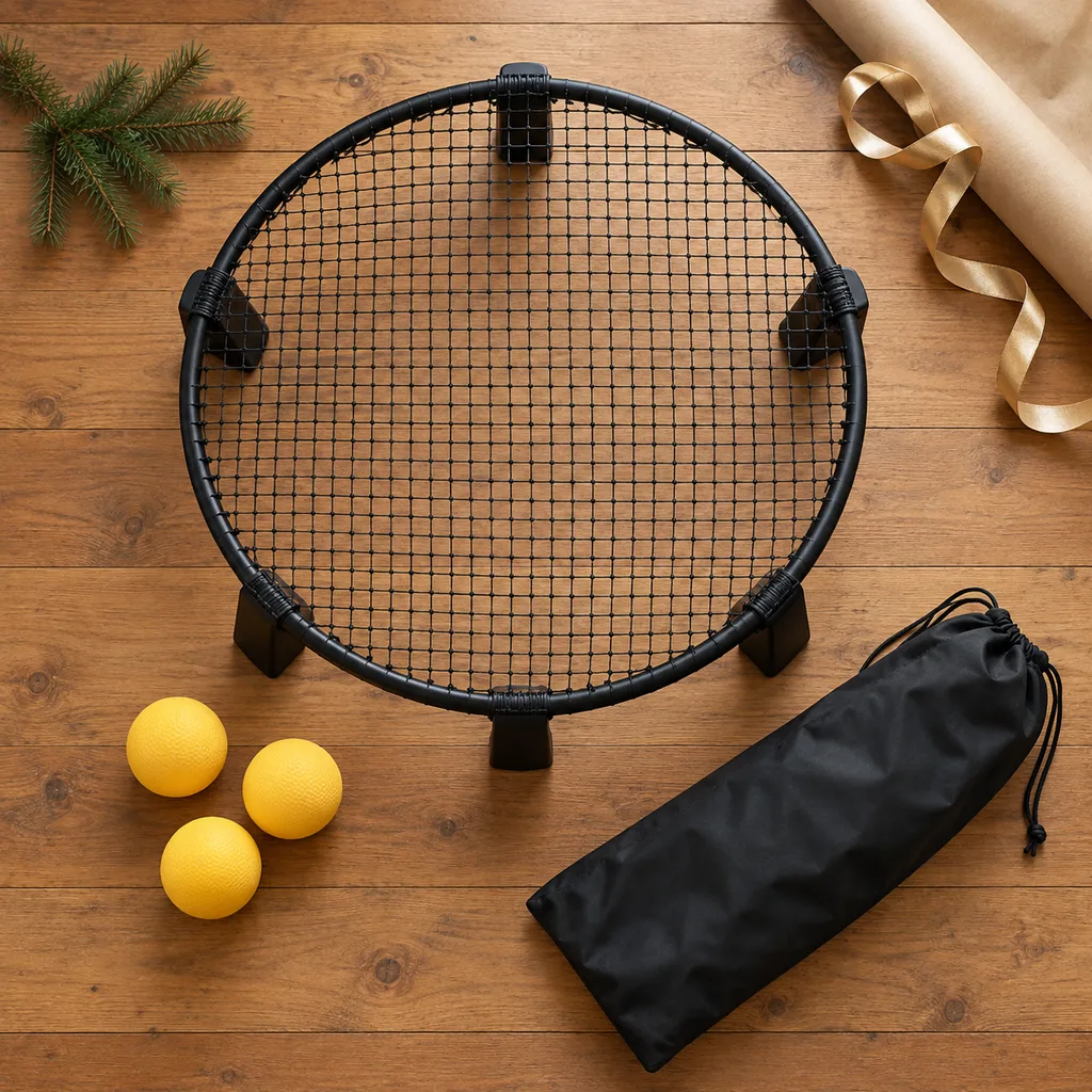 Representative photo-style image of premium competition roundnet bundle — generated, not a specific product