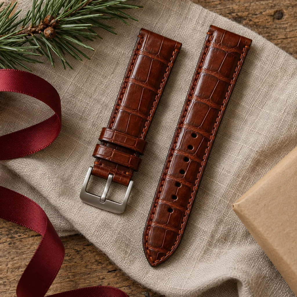 Representative photo-style image of premium exotic skin watch band — generated, not a specific product