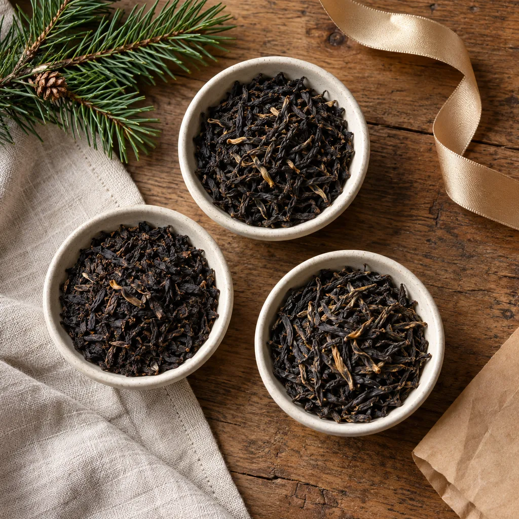 Representative photo-style image of premium loose leaf black tea selection — generated, not a specific product
