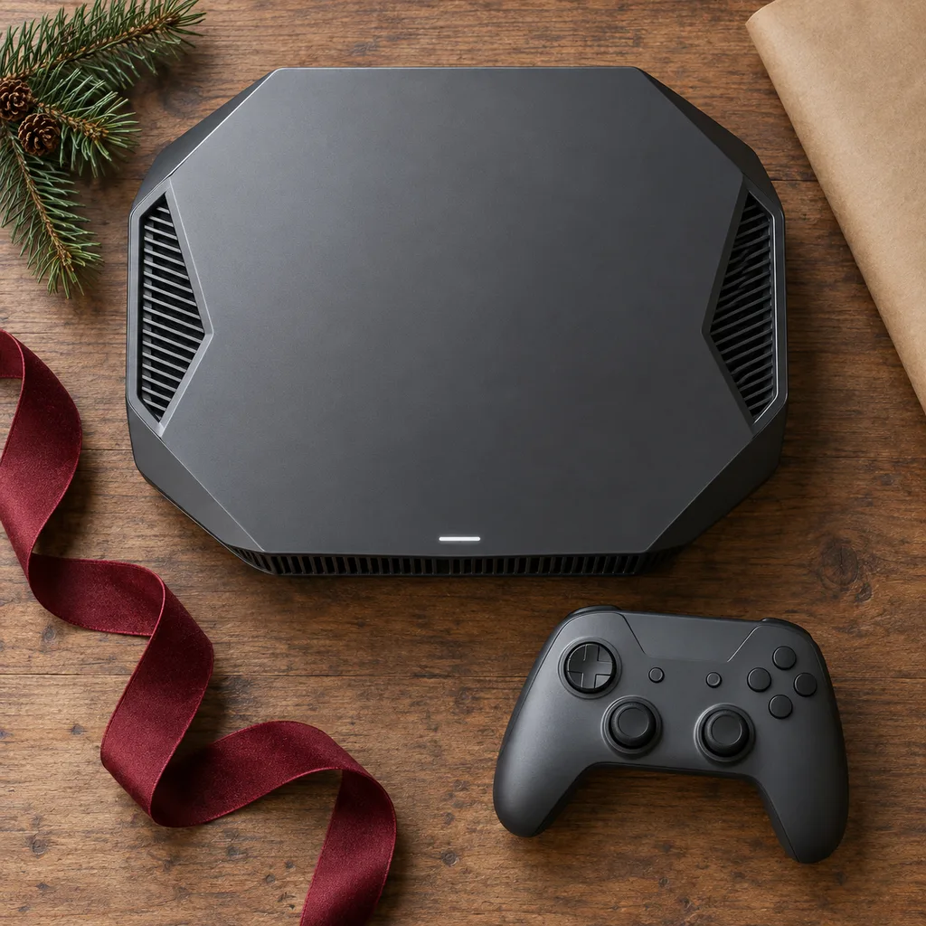 Representative photo-style image of premium performance gaming console — generated, not a specific product