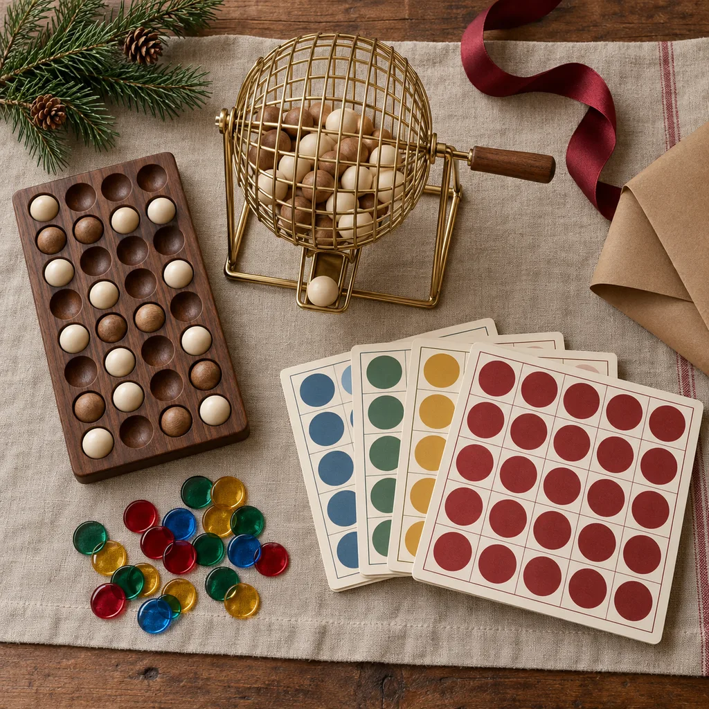 Representative photo-style image of premium quality bingo game kit — generated, not a specific product