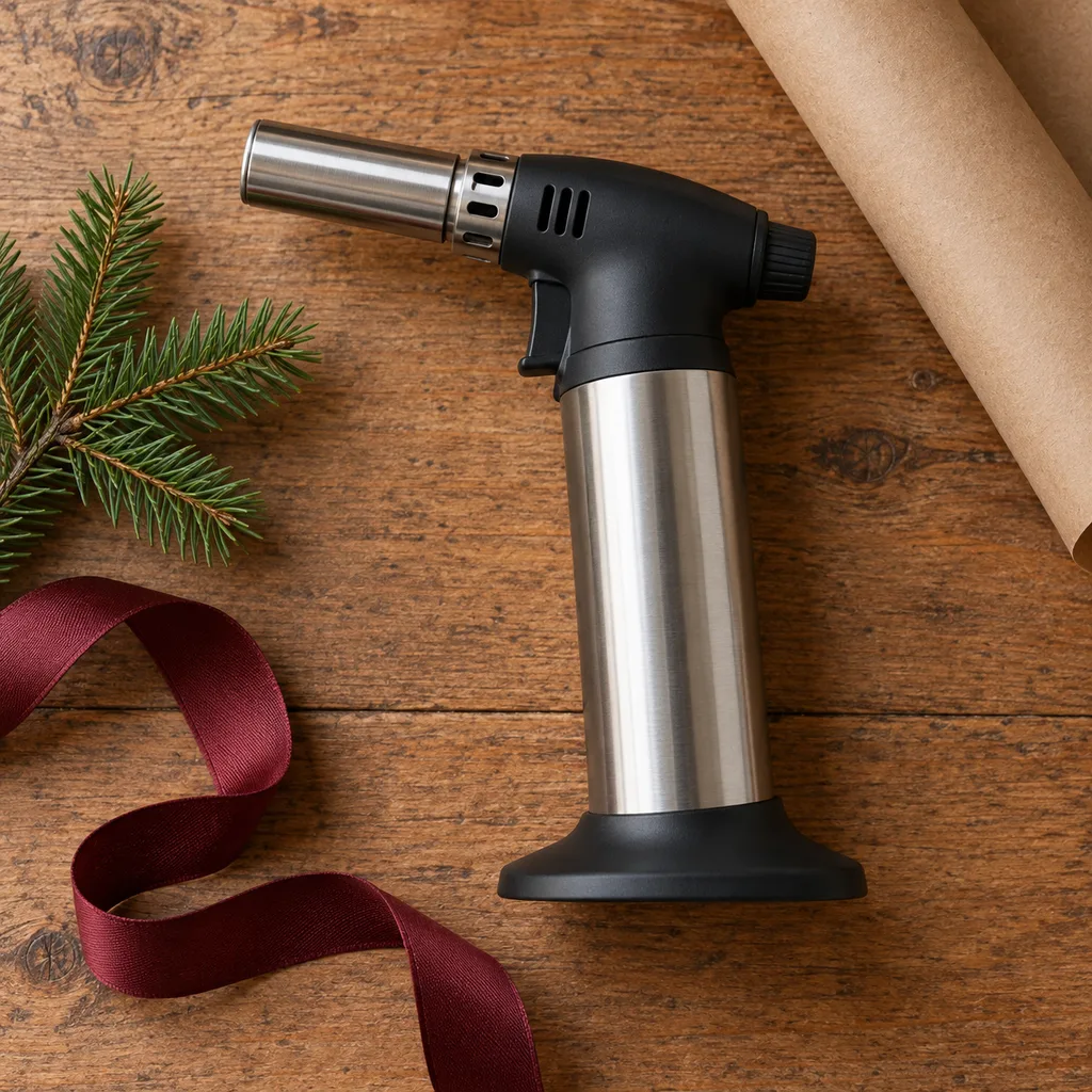 Representative photo-style image of professional grade cooking torch — generated, not a specific product