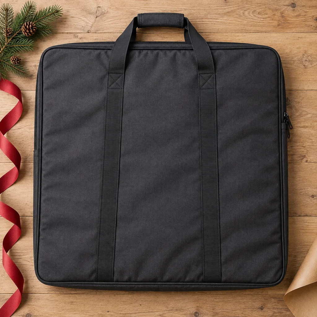 Representative photo-style image of protective carrom board travel bag — generated, not a specific product