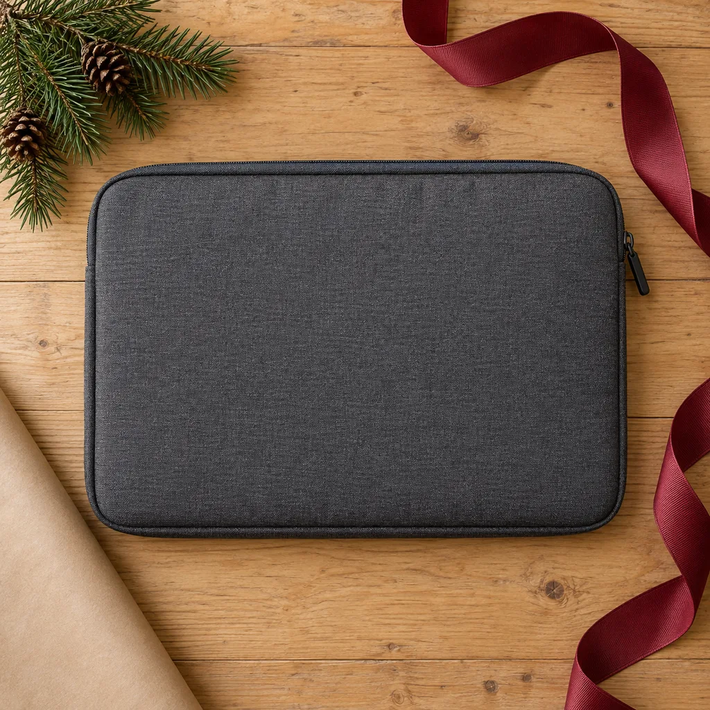 Representative photo-style image of protective laptop sleeve — generated, not a specific product