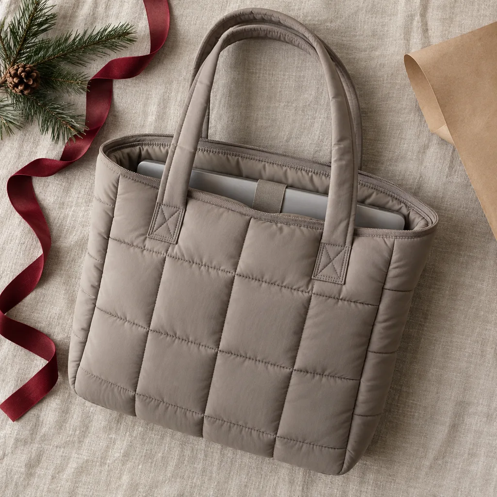 Representative photo-style image of protective padded laptop tote — generated, not a specific product