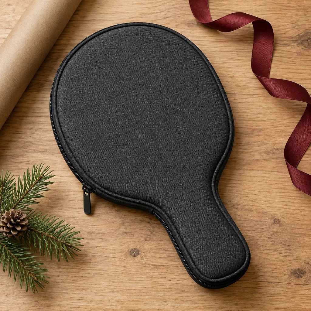 Representative photo-style image of protective table tennis paddle case — generated, not a specific product