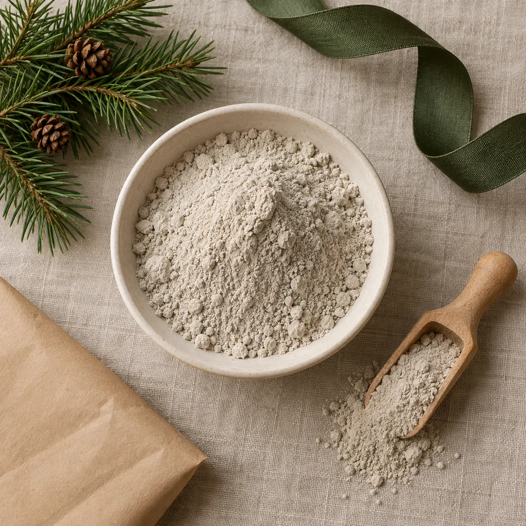 Representative photo-style image of purifying clay foot soak powder — generated, not a specific product