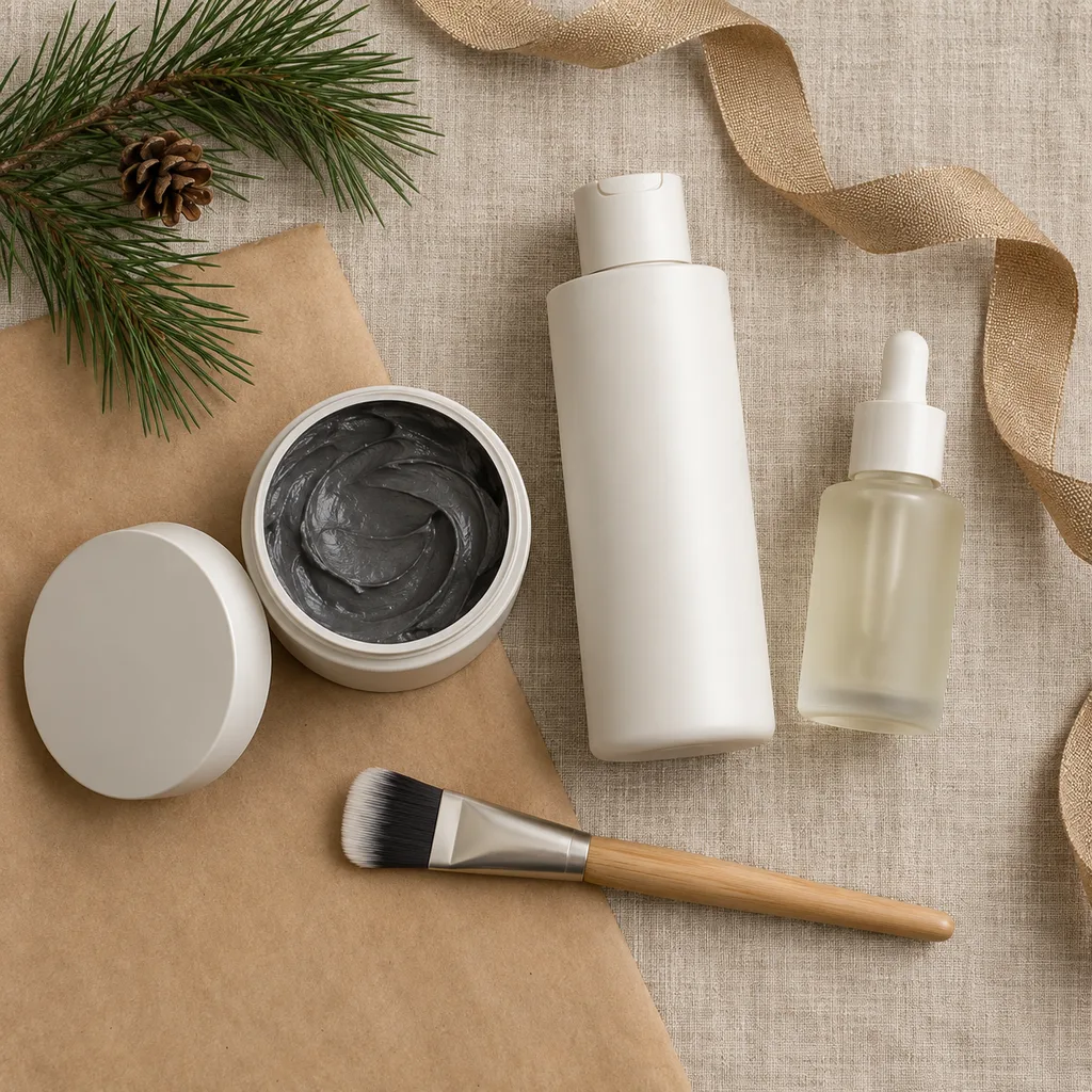Representative photo-style image of purifying detox facial set — generated, not a specific product