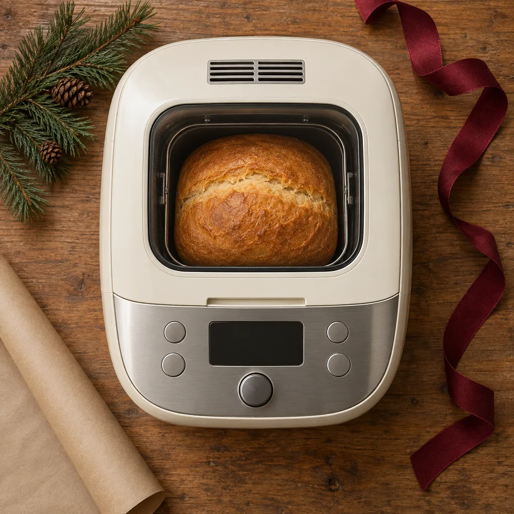 Representative photo-style image of rapid bake cycle bread machine — generated, not a specific product