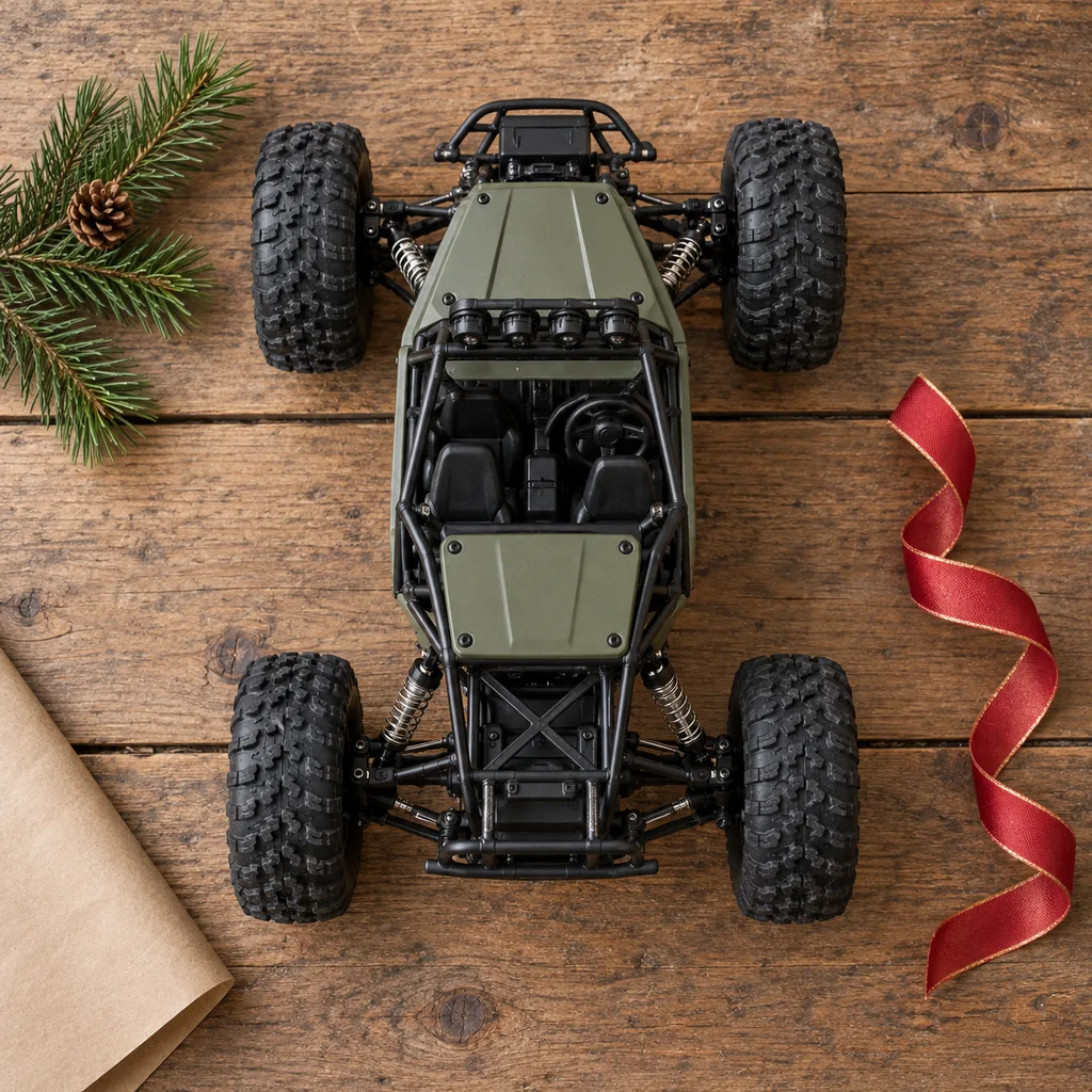 Representative photo-style image of rc rock climbing crawler vehicle — generated, not a specific product