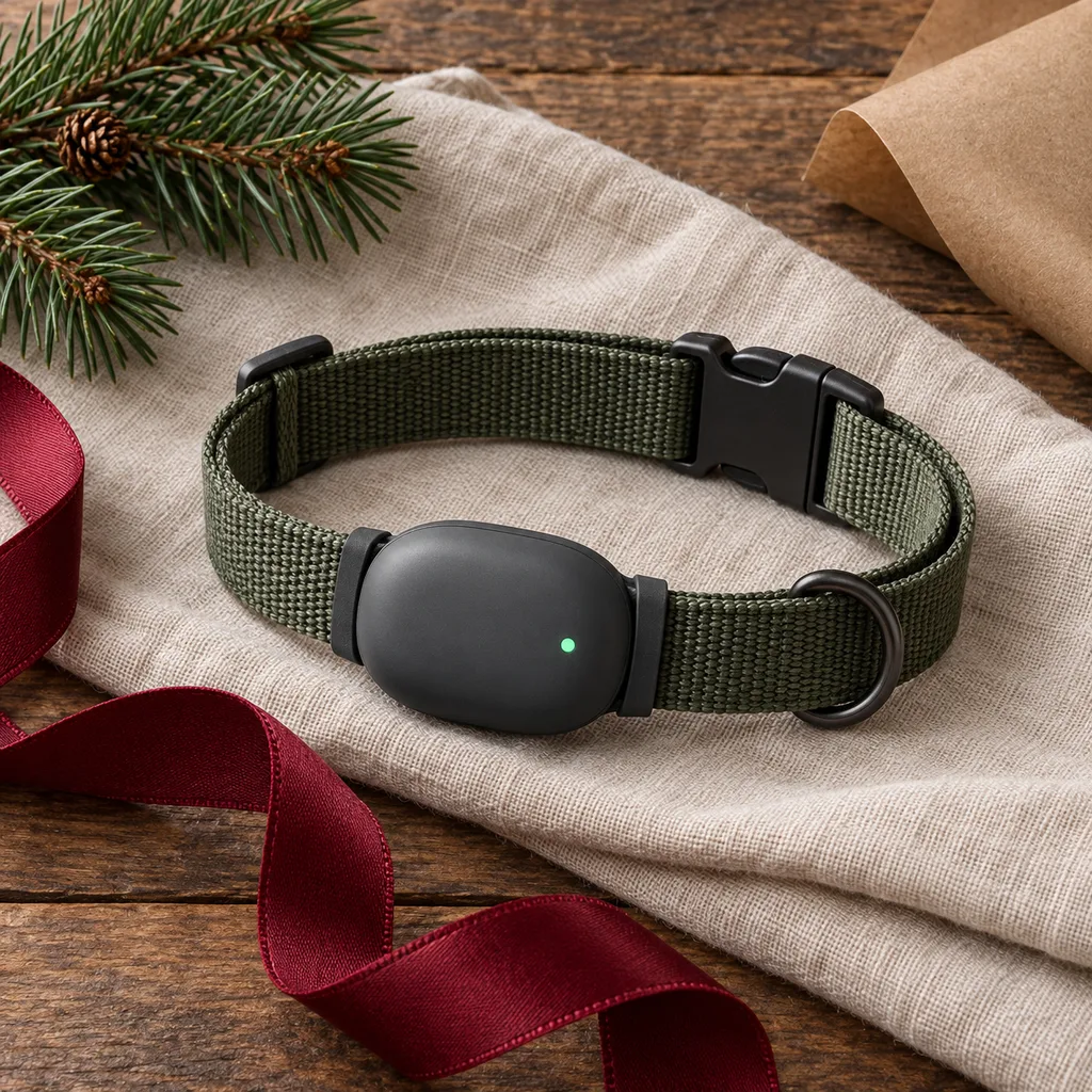 Representative photo-style image of real-time pet gps tracker — generated, not a specific product
