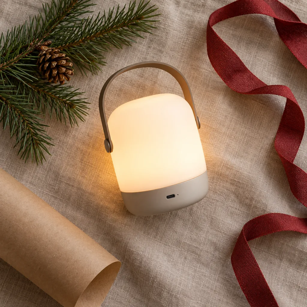 Representative photo-style image of rechargeable portable ambient lantern — generated, not a specific product