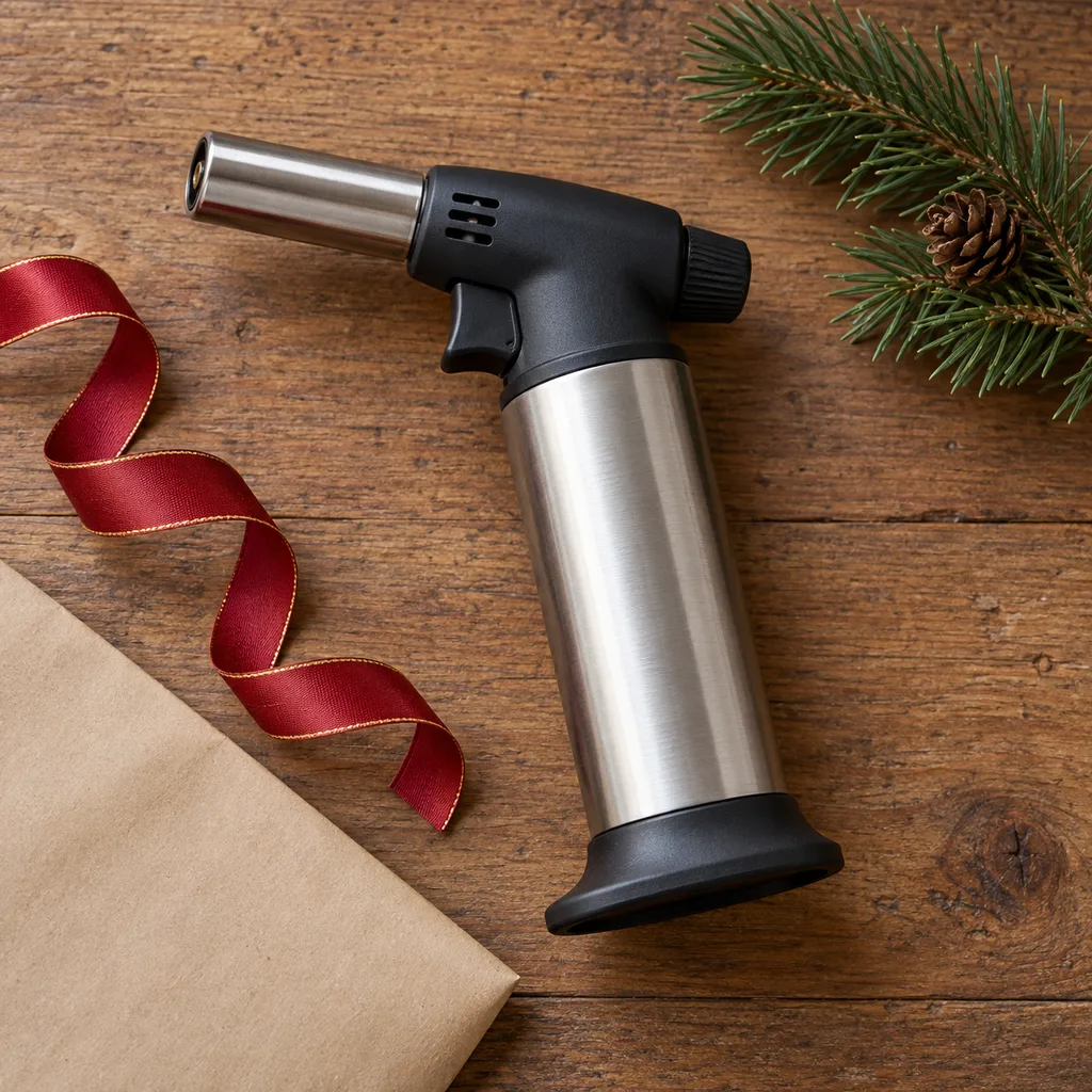 Representative photo-style image of refillable butane torch — generated, not a specific product