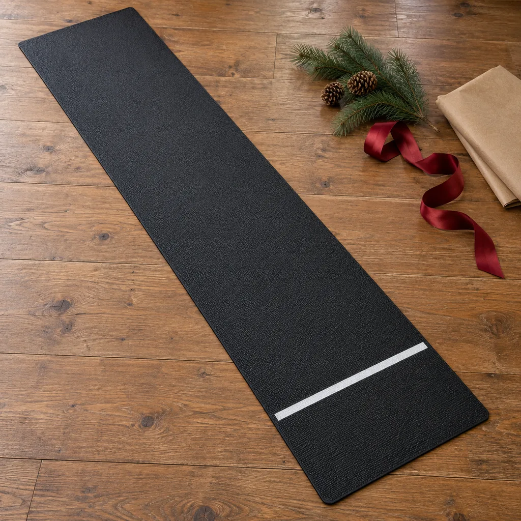 Representative photo-style image of regulation dart throwing line mat — generated, not a specific product