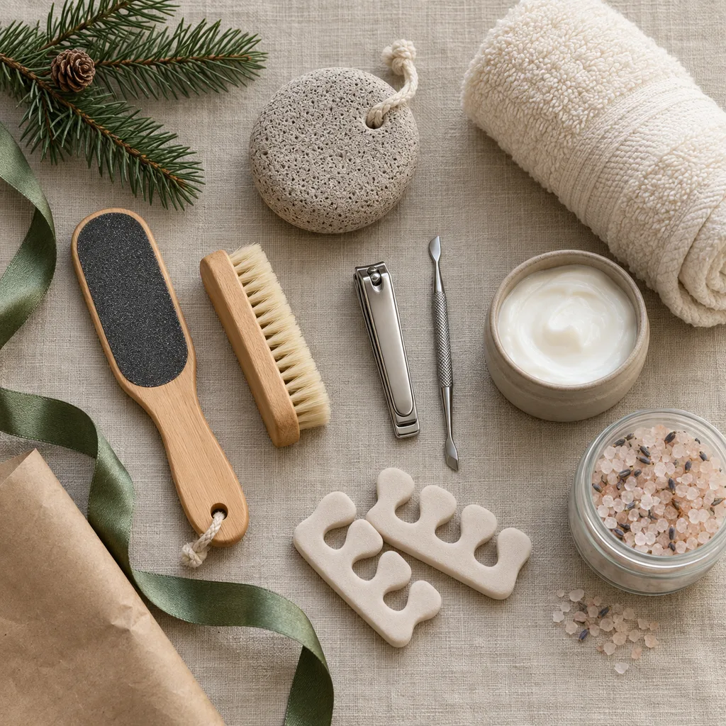 Representative photo-style image of relaxing spa pedicure collection — generated, not a specific product