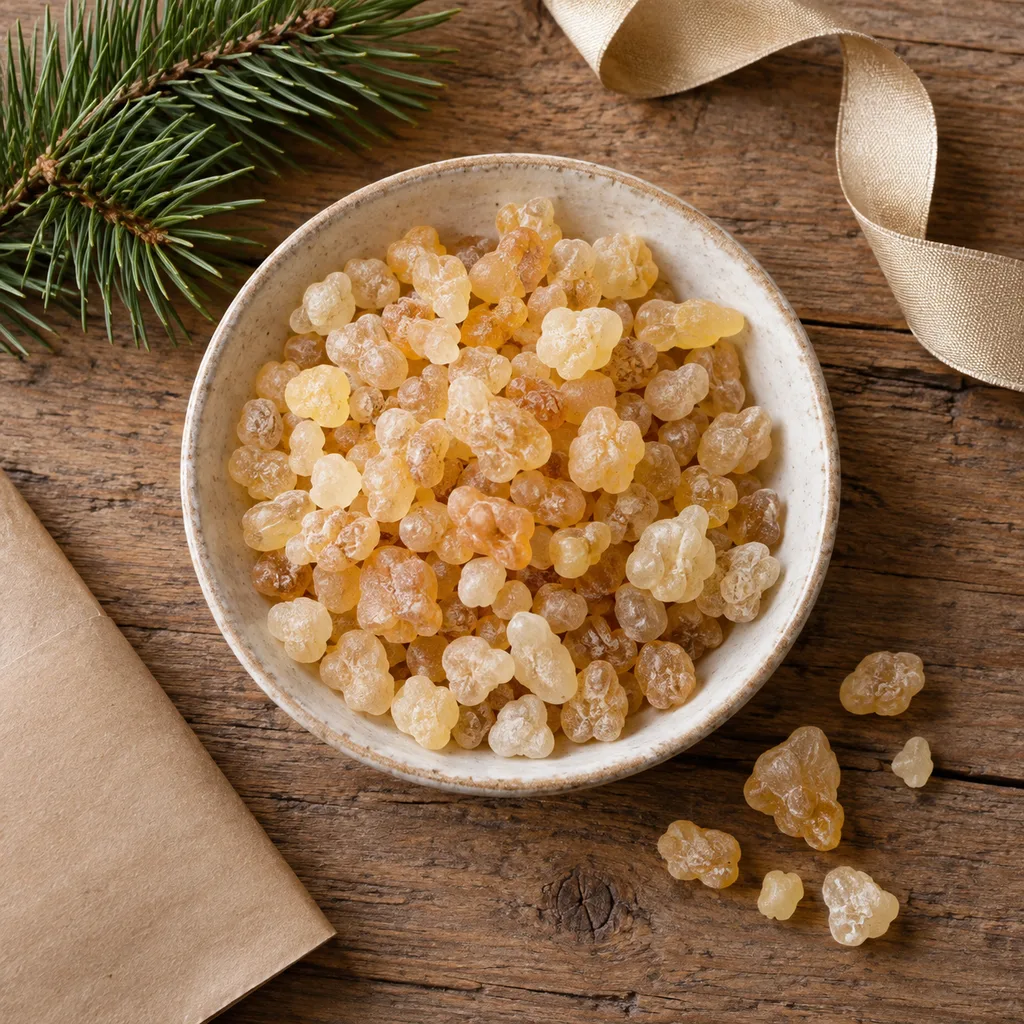 Representative photo-style image of resin incense — generated, not a specific product
