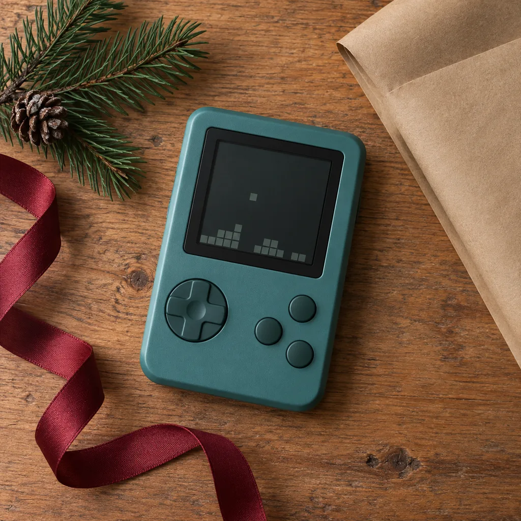 Representative photo-style image of retro handheld console — generated, not a specific product