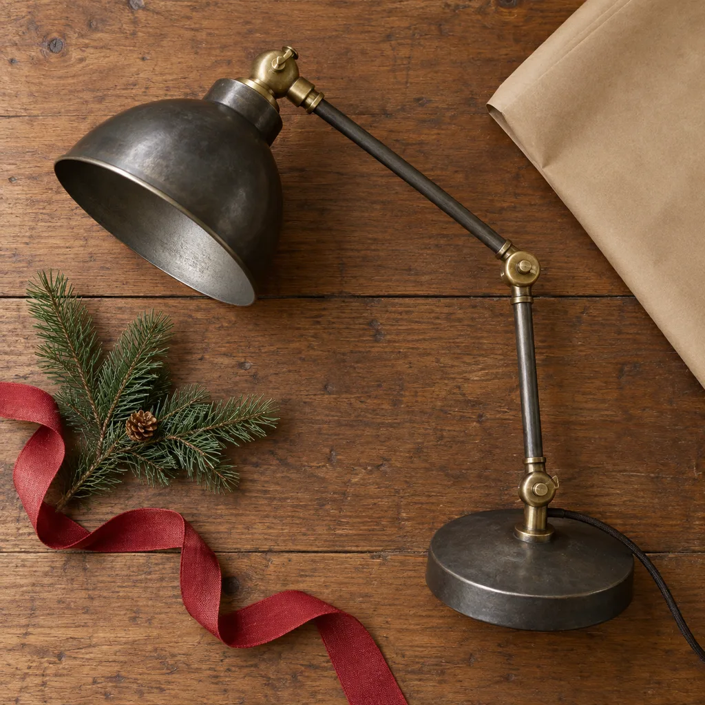 Representative photo-style image of retro industrial style desk lamp — generated, not a specific product