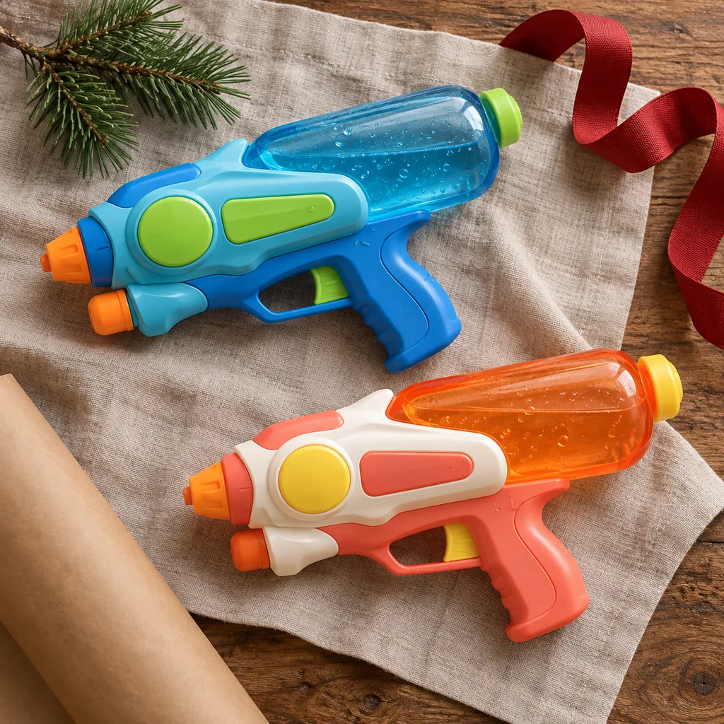 Representative photo-style image of reusable water blasters set — generated, not a specific product