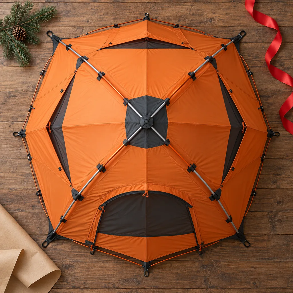 Representative photo-style image of robust four-season expedition tent — generated, not a specific product