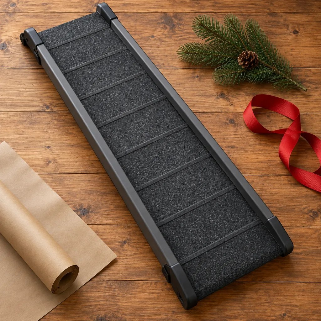 Representative photo-style image of robust heavy duty pet ramp — generated, not a specific product