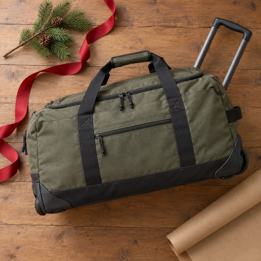 Representative photo-style image of rolling wheeled travel duffel bag — generated, not a specific product