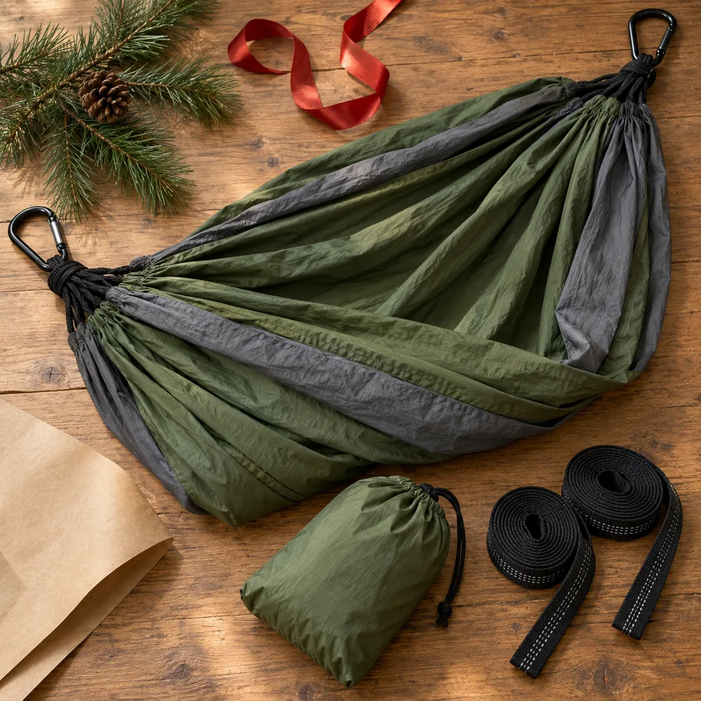 Representative photo-style image of double camping hammock — generated, not a specific product
