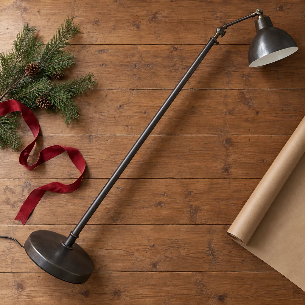 Representative photo-style image of industrial style floor lamp — generated, not a specific product