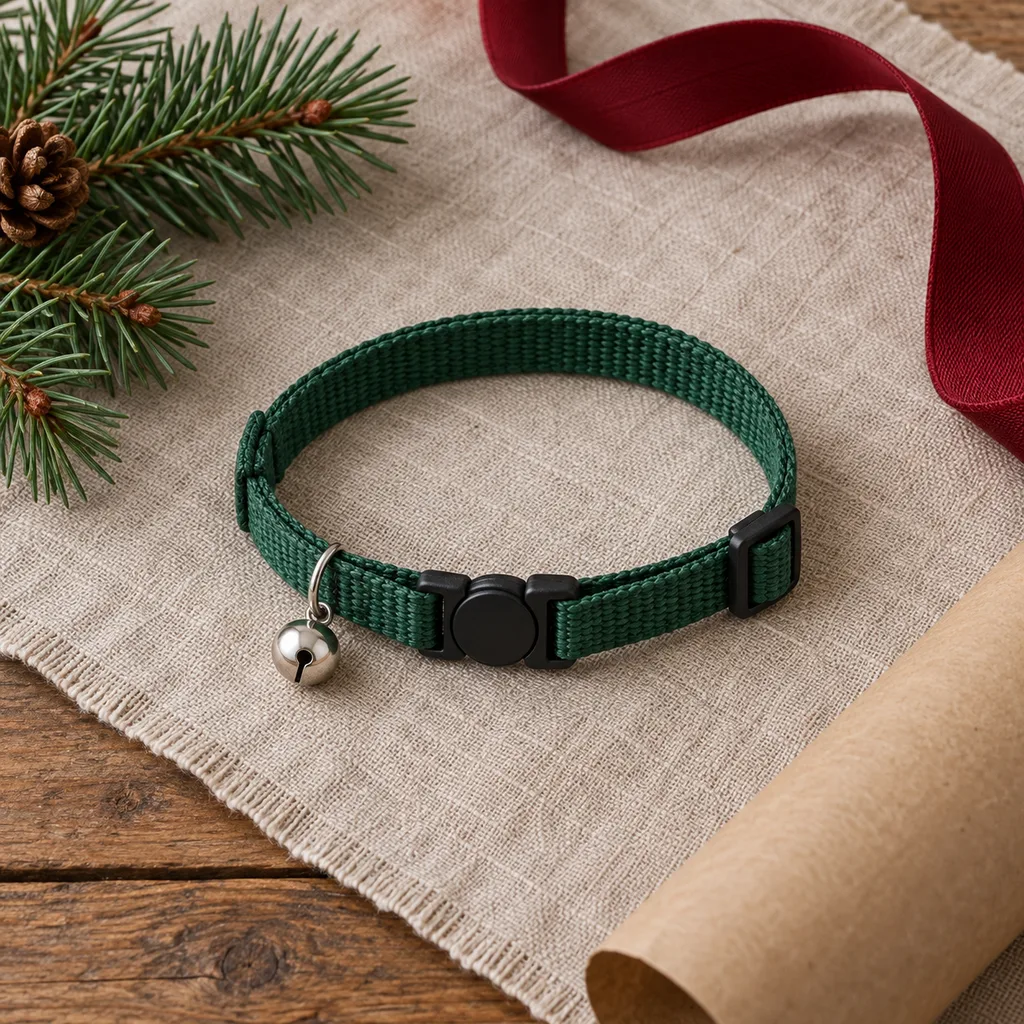 Representative photo-style image of safety breakaway cat collar — generated, not a specific product
