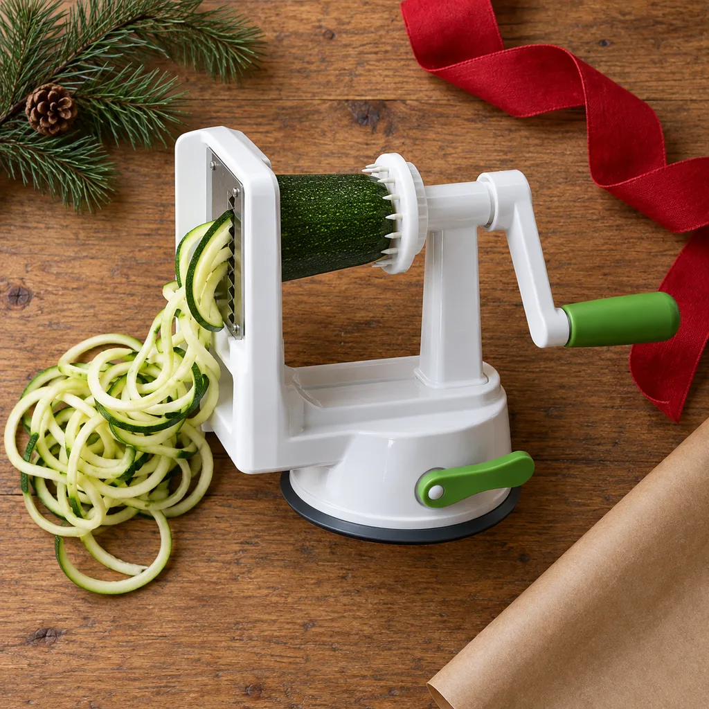Representative photo-style image of secure suction base spiralizer — generated, not a specific product