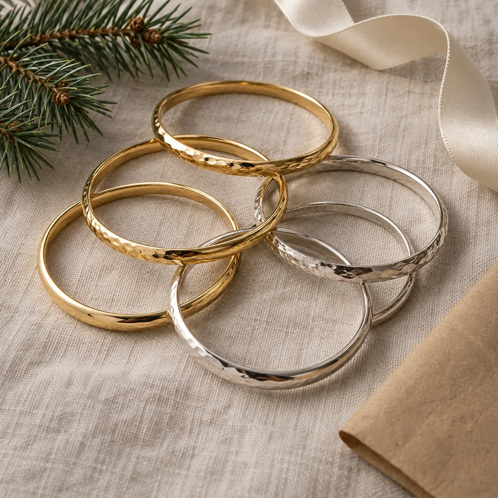 Representative photo-style image of bangle bracelets — generated, not a specific product