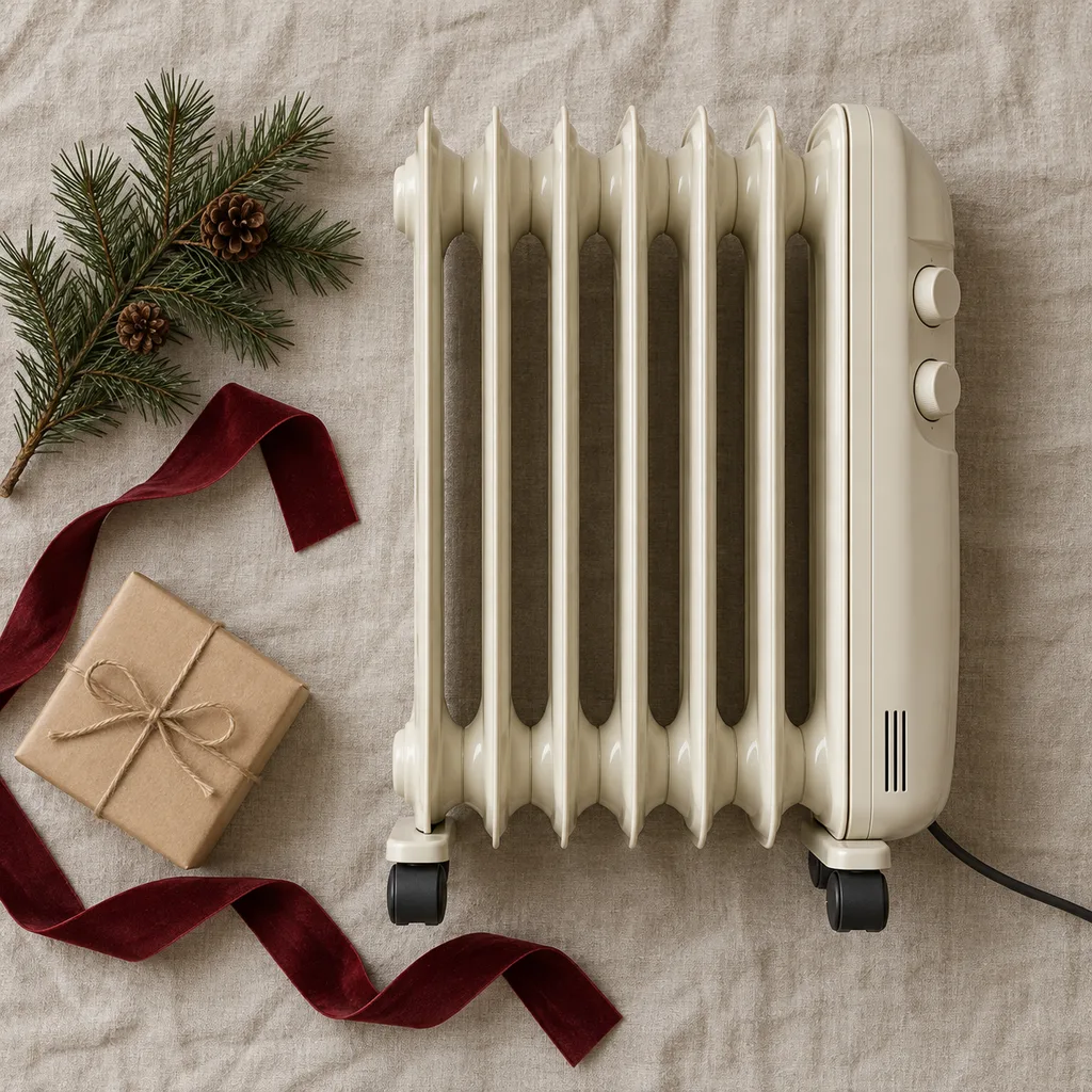 Representative photo-style image of silent oil-filled radiator — generated, not a specific product